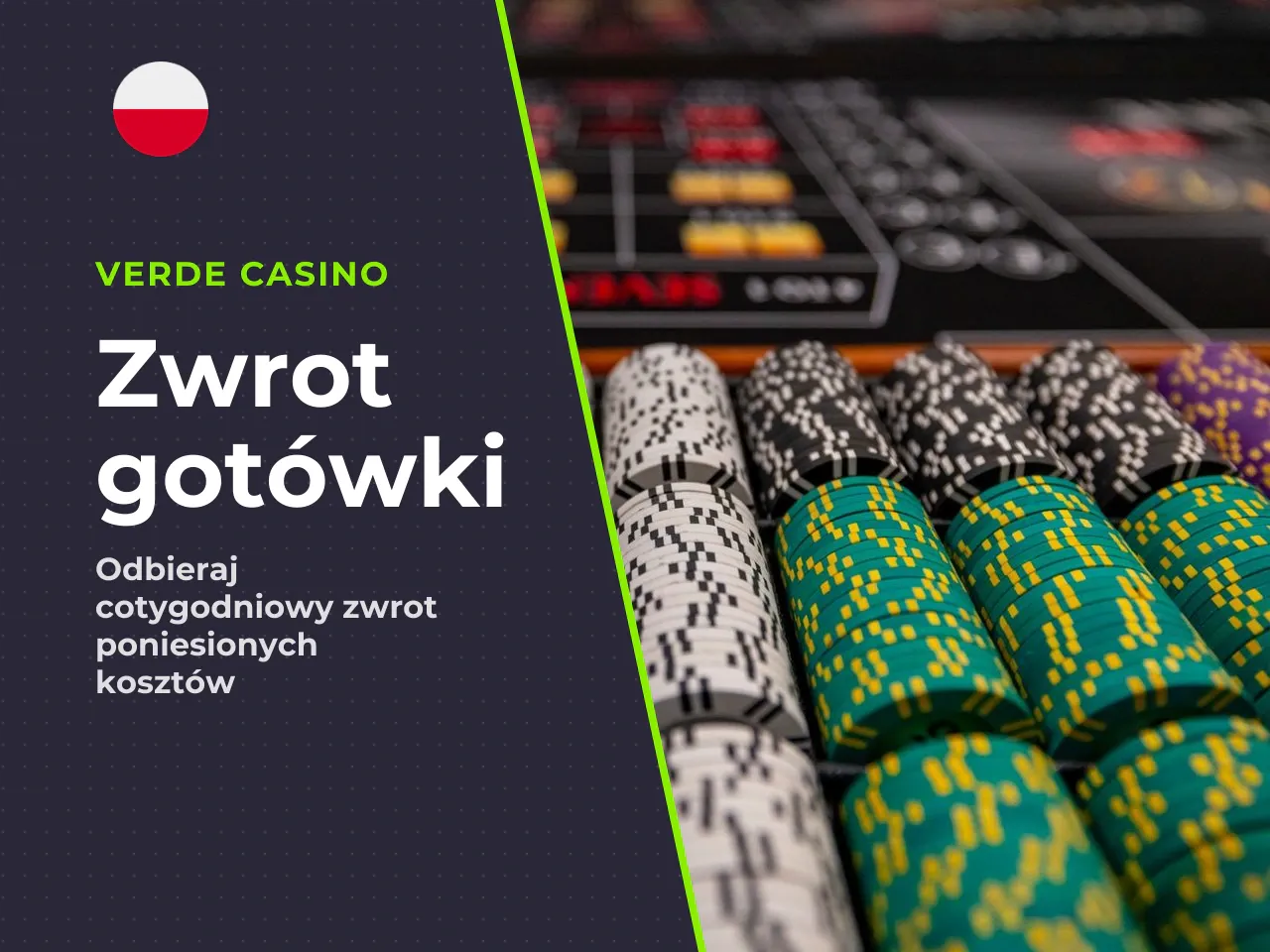 **Jak działa cashback?** Co poniedziałek o północy system oblicza różnicę między sumą wpłat a sumą wypłat, nagród i aktualnego salda gracza za ostatni tydzień. Wynik mnożony jest przez współczynnik ca