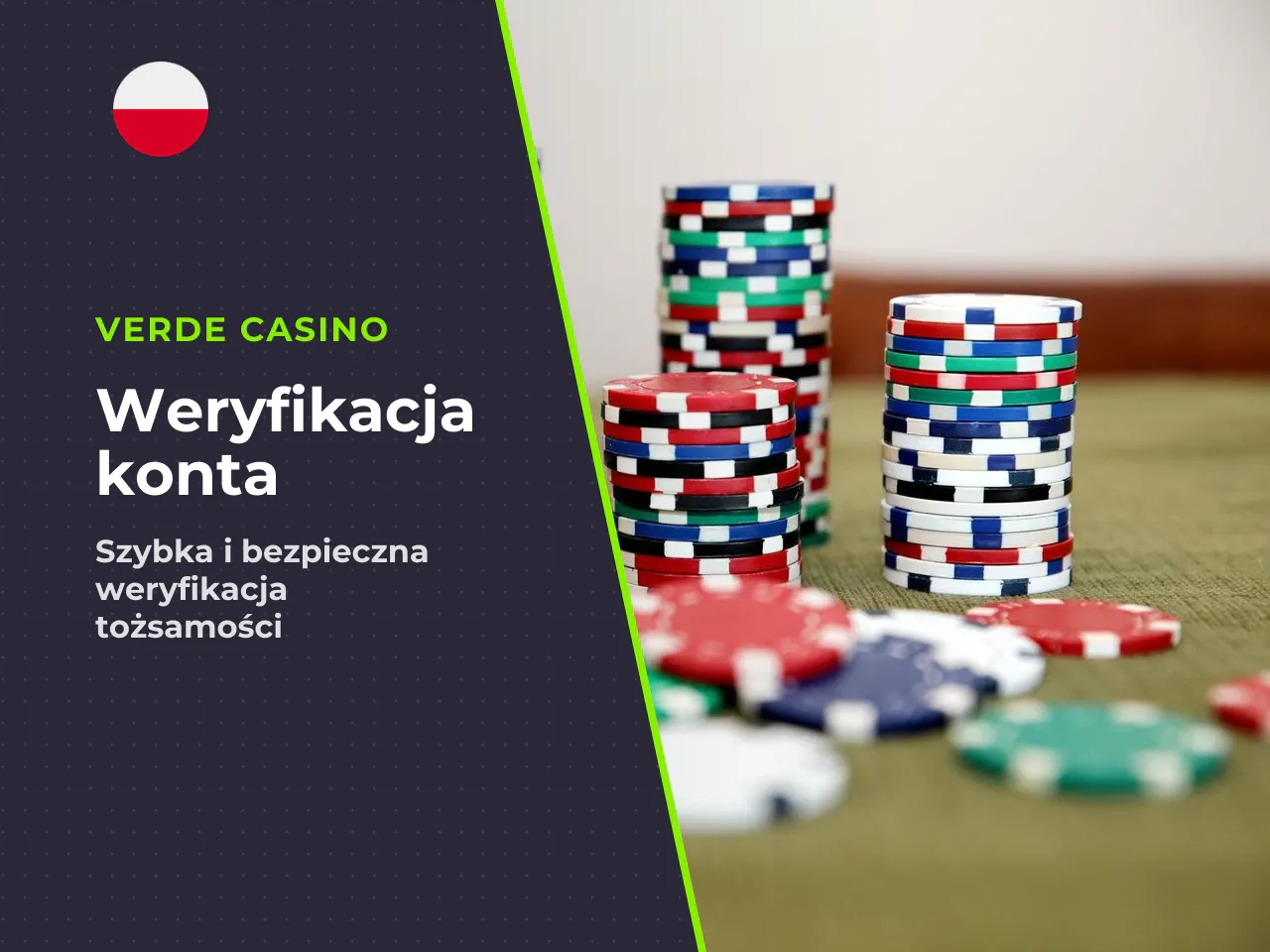 Weryfikacja konta i co może być potrzebne przy wypłacie. Przed pierwszą wypłatą Verde Casino wymaga weryfikacji tożsamości (KYC) zgodnie z regulaminem (punkty 6.1–6.6): 1. **Dokument tożsamości:** Ska